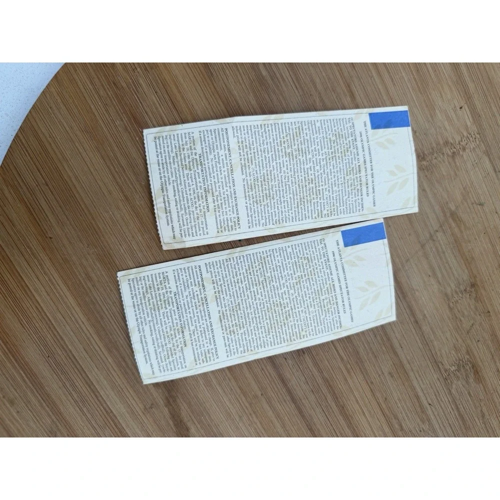 1996 ATLANTA OLYMPICS‎ Volly Ball GYMNASTICS TICKET STUBS, LOT  2, JULY 18 Aug 1